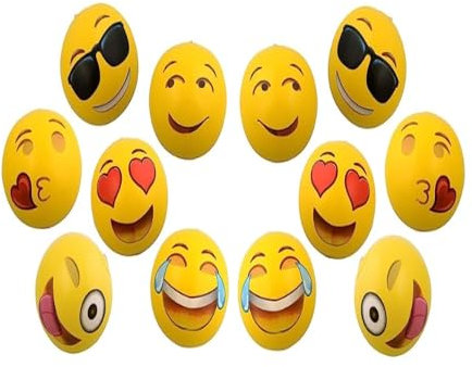 12 Palloni da Spiaggia gonfiabili Emoticon,per Piscina, Spiaggia, Feste estive, Regali e Decorazioni | Palline da Palloni da spiaggia