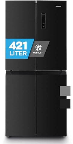 Heinrich´s Cross Door Kühlschrank, Kühlgefrierkombination mit 421L Gesamtvolumen, inkl. Total-No-Frost Funktion, 150L Gefriervolumen, LED Beleuchtung, Multi-Airflow und Fresh Converter System, Six