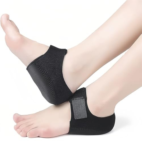 SIVZUMO 1 paio di protezione per sperone calcaneare, solette gel per tallone ortopedico in silicone per scarpe, talloniera per spina calcaneare, salva talloniera (Nero)
