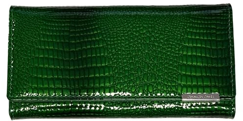 BagandBelt Damen-Bügelbörse-RFID-Kroko-Design GRÜN