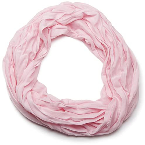 styleBREAKER Jersey Loop Scarf in Crash Look, Monocromatico, Leggero Sciarpa Estiva, Elastico 01016041, colore:Rosa
