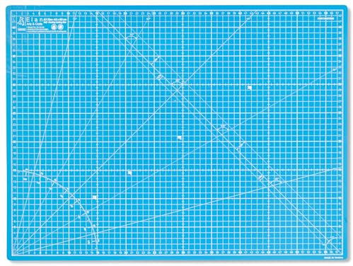 Elan Schneidematte A2 Blau, 5-lagige Schneidematte 45x60 Selbstheilend, Bastelunterlage Schnittfest A2, Cutting Mat 45x60, Schneideunterlage Basteln