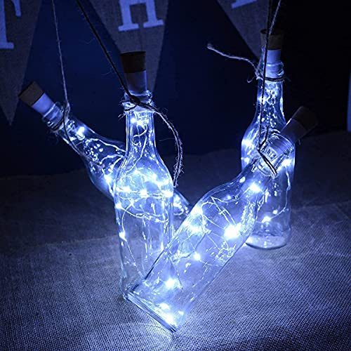 Abkshine Confezione da 4 luci USB ricaricabili, 20 luci LED per bottiglie vuote, barattolo di vetro, illuminano progetti artigianali fai da te per matrimoni, Halloween, Natale, feste di compleanno