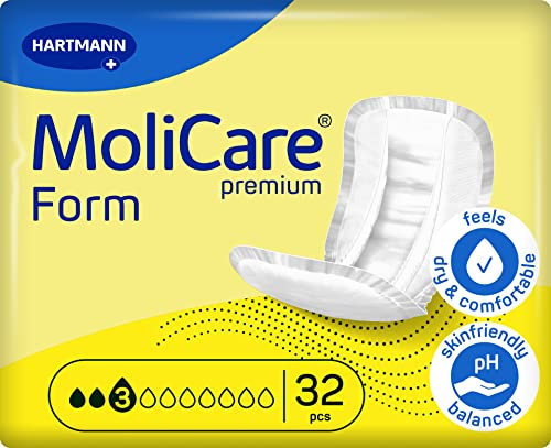 Molicare Premium Form 3 Tropfen, für leichte Inkontinenz: maximale Sicherheit, extra Auslaufschutz und Diskretion für Frauen und Männer, zu verwenden mit MoliCare Premium Fixpants, 32 Stück