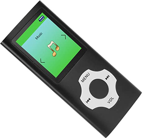Reproductor de MP3 con Radio FM y Grabadora de Voz, Reproductor de Música con Pantalla LCD de 1,8 Pulgadas con Reproducción de Video para Estudiantes (Negro)