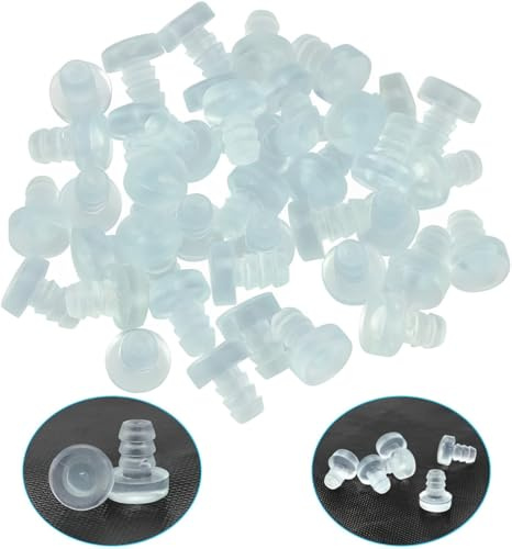 KLYNGTSK 100 PCS Butoir Porte Mural en Silicone Pare-chocs de Table en Verre avec Tige Tampon de Porte Caoutchouc Transparent pour Anti-collision et Réduction du Bruit de Meuble Tiroir Porte d'Armoire