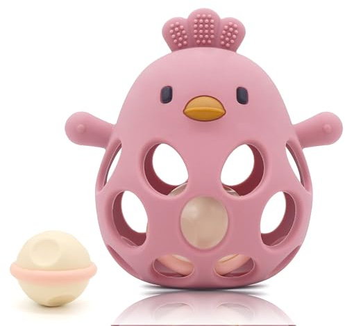 farout Montessori massaggiagengive e sonaglio per neonati – Giocattoli sensoriali a partire da 0 mesi, aiuto dentale & palla – regalo per ragazzi e ragazze
