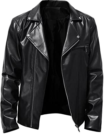 Générique Veste Cuir Homme-Veste De Moto Casual Veste Homme Hiver Biker Similicuir Haut Hiver Coupe-Vent Et Chaude