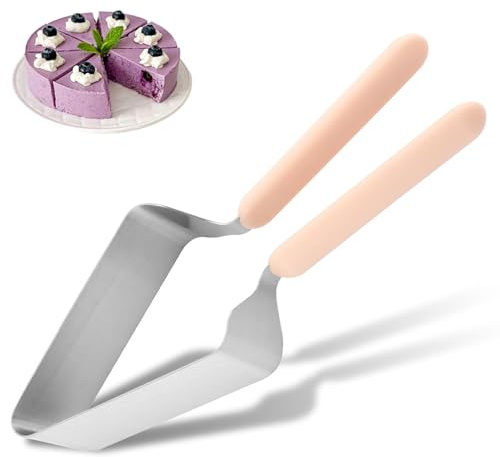 Restynic Taglierina per torta, in acciaio inox, coltello e paletta per torte, design a doppio manico, affettatrice regolabile per torte per matrimoni