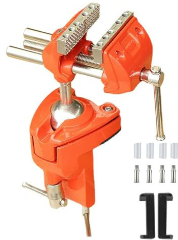 DOUDINGMAO Étau multi-angle pour bancs - En acier moulé durable - Base pivotante à 360 degrés - Pour réparations à domicile, gravure, meulage