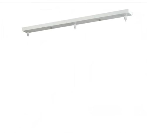 AstrizLamp 3 Fori Rosone Lampadario 50cm Rettangolare Rosetta da Soffitto Bianco, Ferro 3 Vie Coprifilo per lampadario Fissaggio a soffitto con accessorio per plafoniere, lampade a sospensione