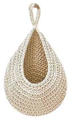 kokdid Cestini portaoggetti da appendere a goccia, cestini per frutta e verdura, in filo di cotone, cestino decorativo da appendere per piante