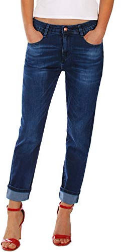 Fraternel Jeans Donna Boyfriend Baggy Blu Scuro Taglia: M