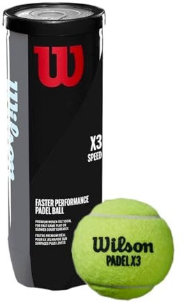 Wilson Padel-Bälle X3 Speed, 3er-Dose, Gelb, WR8901101001