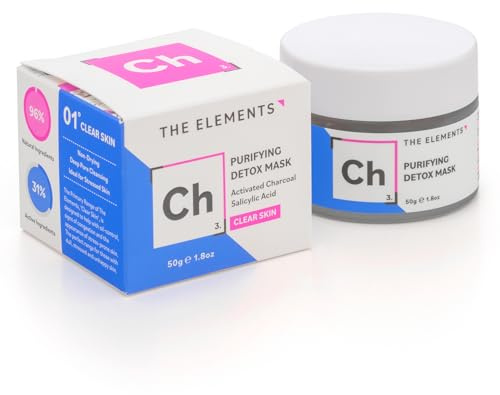 The Elements Purifying Detox Mask, a face mask formulated with Activated Charcoal and Amazonian Clays to detox and clear pores, 50g