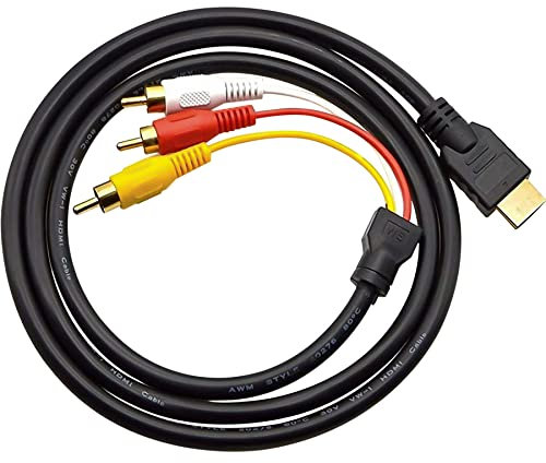 Retoo HDMI Auf RCA Kabel, Nur Von HDMI Zu RCA, 3 Cinch Audio Video Adapter, 1080p Full HD, Vergoldete Stecker, Ideal Für Vielseitige AV-Verbindungen