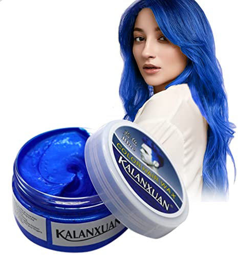 Hair Wax Colour, Blue Hair Spray Temporary, Temporary Hair Dye, Temporary Hair Colour Instant Styling, Natural Hairstyle Color Pomade, Styling Hair Clays for Men, Women, Party, Cosplay, Christmas