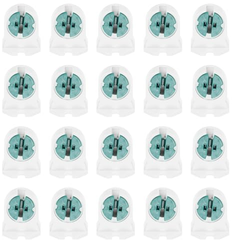 PATIKIL T5 Lamp Holder, 50pcs Non-shunted Tombstone Light Socket G13 Base for LED Integrated Fluorescent Tube Replacements, White Green