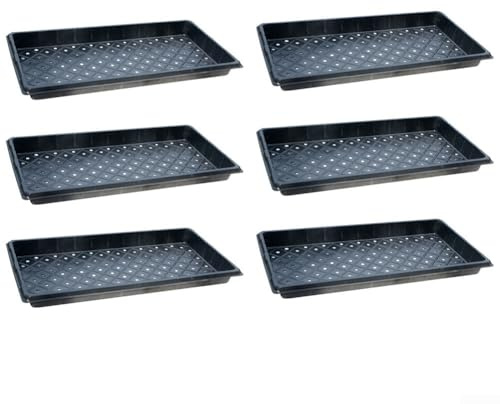Juego de 6 bandejas de germinación de plantas para jardinería, perfectas para plantas pequeñas (con agujeros)
