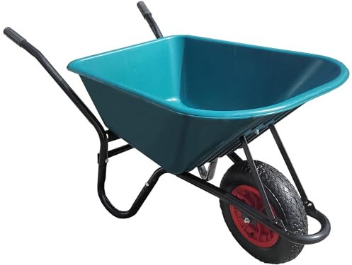 Green Wheelbarrow - Plastic Wheelbarrow Professional Garden Barrow - TaskBarrow 110L