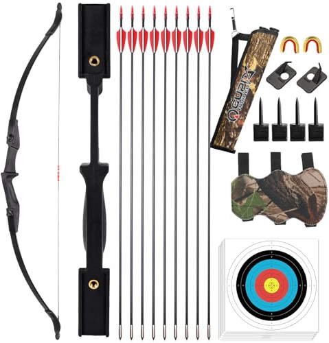 LWANO Recurve Bow for Adults - Archery Takedown Bow and Arrow Set for Adult/Youth/Teens Beginners Target Practicing, Left & Right Handed, 20/30/40lbs (40lbs)