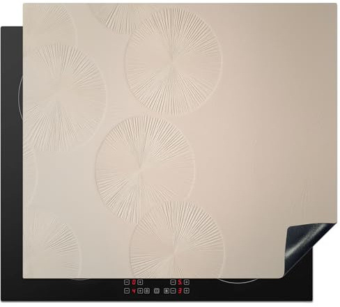 KitchenYeah© Protector Vitroceramica 59x52 cm Tapa para induccion Placa Encimera Cubre de Protectora Cocina Japandi - Beige - Moderno