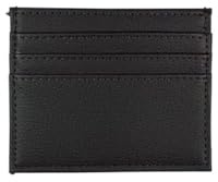 AURACASA Portafoglio per carta di credito, portacarte super sottile, portafoglio in PU per uomo e donna con 6 scomparti per carte e 1 tasca (Nero)