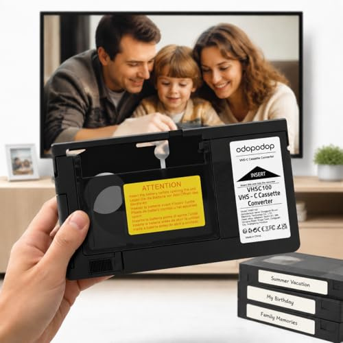 VHS-C Cassette Adapter,Compatible with 12mm VHS-C and S-VHS-C to VHS