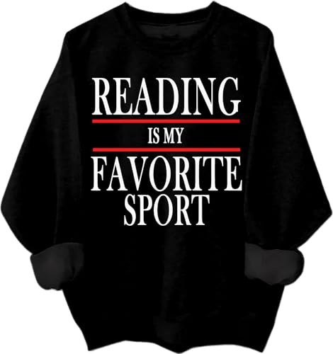 Reading Is My Favorite Sport Sweatshirt Bokälskare Roligt uttryck Citat Huvtröja Läsare Booklover Gåva Topp