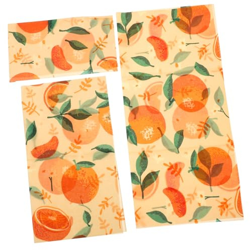 EPIGEIST 3 Hojas Paños de Cera de Abeja Reutilizables Unidades Envoltorios Preservadores de Alimentos Naturales Alternativa Sostenible al Plástico para Conservar Frescura