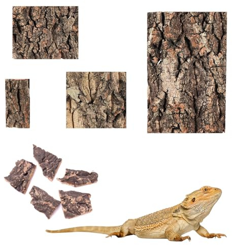 9 st korkbarksbakgrund, naturlig reptilkork akvarium dekor, sköldpaddshyda av bark, korkvägg terrariebakgrund, klättringsplattform livsmiljö, vivariumdekoration för orm, ödla, gecko, skäggig drake