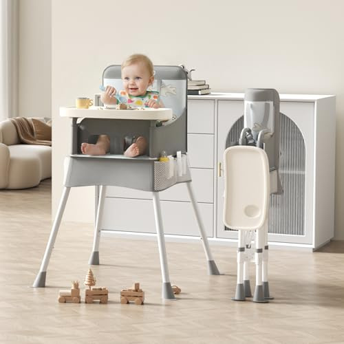 Trimigo Baby Hochstuhl Leicht & Klapphochstuhl – Tragbarer Kinderstuhl/Reisehochstuhl mit Sicherheitsgurt und Aufbewahrungstasche, Einfach zu Reinigen, für Reise & Zuhause