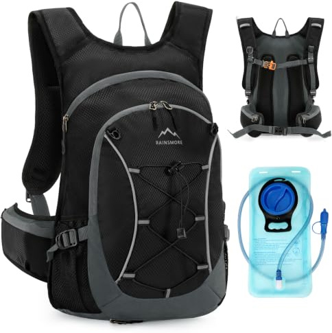 RAINSMORE Hydration Backpack With 2L Hydration Bladder Running Backpack | Running Vest Lightweight Breathable Hydration Pack For Men Women Hiking Backpack For Cycling Marathon Climbing