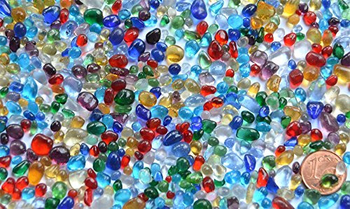 Deko Mosaiksteine Glaskiesel 3-10mm glänzend bunt 100g ca700St.