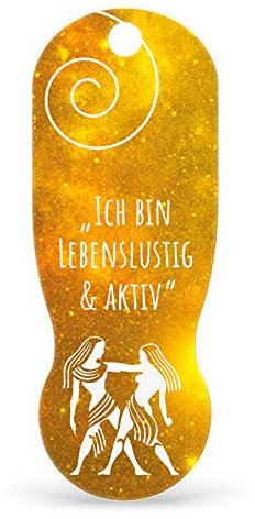 TRIGGI® der Einkaufswagenlöser – Einkaufswagenchip abziehbar, Sternzeichen Zwilling als Schlüsselanhänger