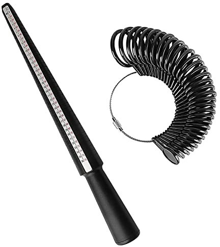AINIUNIU Ringgrößenmesser, Ringmaß Schablone Set Ringgrössenmesser, Ringstock, Ringmaß Ring Sizer Messskalen Set zum Messen von Ringdurchmessern, Größenstandard UK, EU, USA