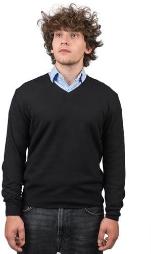 DALLE PIANE CASHMERE Maglione Uomo Misto Cashmere Lana - Nero, M