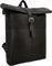 Gusti Unisex Rucksack Leder - Henning Damen und Herren Rolltop Kurierrucksack Rucksack Lederrucksack Vintage Cityrucksack Outdoorrucksack Laptoptasche Unirucksack Wanderrucksack Schwarz Leder 13L