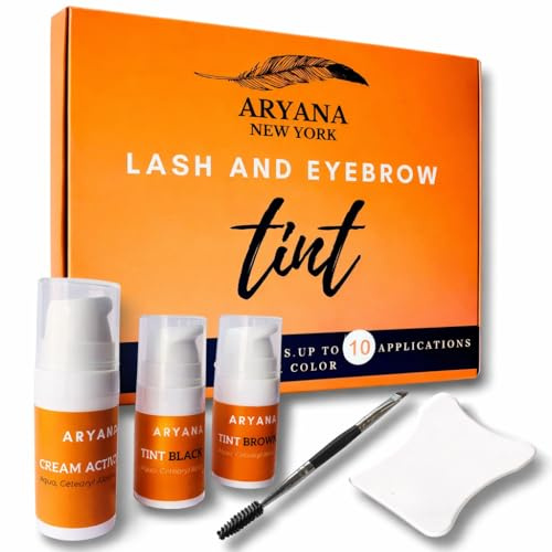 ARYANA NEW YORK Lash and Brow kit, Up to 10 applications, Black and Brown with Brow brush (BLACK BROWN)