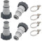 HongFuFu Lot de 4 adaptateurs de tuyau de piscine avec 4 pinces PCS, raccord de rechange pour pompe à filtre pour pompe à raccord fileté de 1,5/1,25