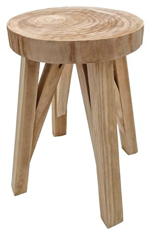 Spetebo Massivholz Sitzhocker Belastbarkeit 120 kg - 40 x 28 cm - Holz Blumenhocker Natur - Kinderhocker Fußhocker Blumenhocker Beistelltisch
