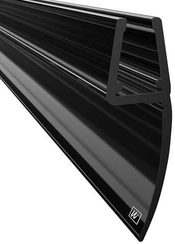 WAKA® Premium duschdörr & duschläpp PRO-N duschtätning svart transparent, duschtätningar för duschdörrar 6–8 mm glas längd 2 m duschkabiner tätningar och duschdörrstätning med bästa kvalitet