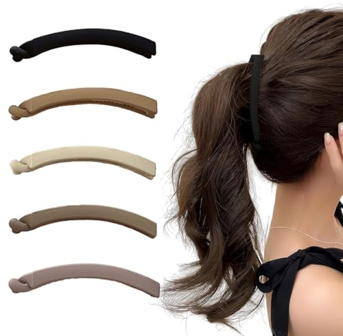 ROKZELT 5 Pezzi Fermagli per capelli a banana, Banana Clip pettine per Capelli, Kitsch Forcine Francesi per Capelli da Donna, per capelli e banane, per coda di cavallo, per donne e ragazze