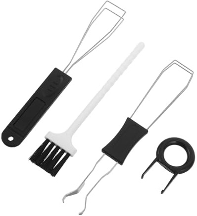 LOORGVEL Set 4 Pezzi Estrattore Tasti in Metallo con Spazzola per Pulizia, Strumento Smontaggio Tastiera Meccanica Compatto per Manutenzione e Riparazione, Kit Portatile per Utenti e Gamer