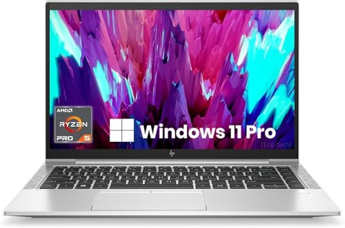HP Elitebook 845 G8 Laptop Win11 Pro, 14-inch FHD(1920x1080) Display, AMD Ryzen 5 Pro 5650U 6-Core, 8 GB RAM, 256 GB SSD, tastiera QWERTY (rinnovata)