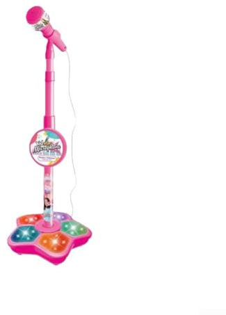 Microfono per karaoke portatile per bambini, giocattolo con musica e luci, perfetto per cantare e riunioni di famiglia (rosa)