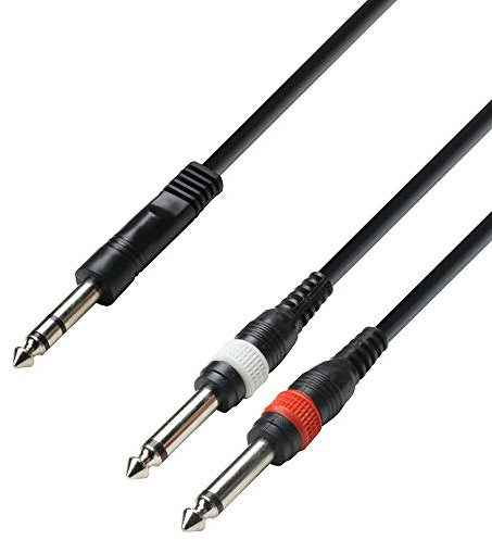 Adam Hall 3 Star Series 3m 6.3mm Jack Stereo to 2x 6.3 Jack Mono Audio Cable