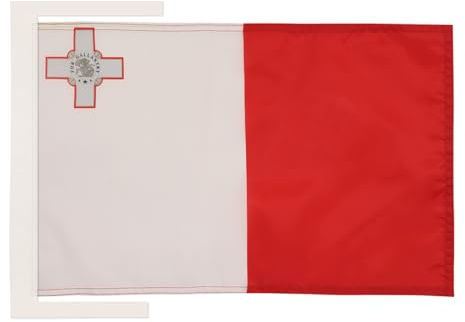 AZ FLAG - Drapeau Malte - 45x30 cm - Pavillon Maltais 100% Polyester Avec Deux Cordelettes - 20g