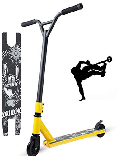 WRRAC-Trampolin Stunt Scooter mit Alloy Deck, 100MM PU-Räder und ABEC-7 Lager Pro Kick Trick Scooter 360 Spin Grips für Anfänger Kinder ab 8 Jahren