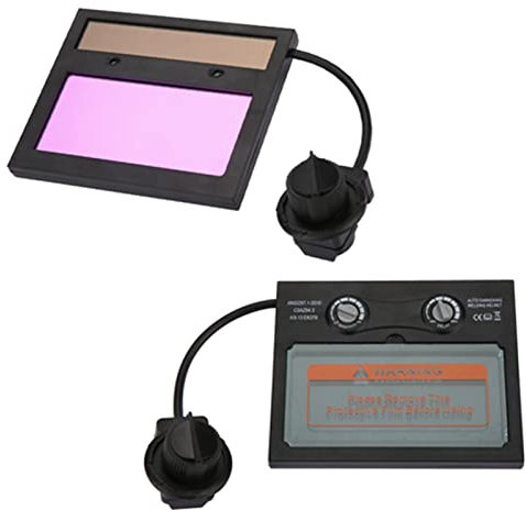 Uadme Auto Darkening Welding Goggles Lens, 110×90mm Solar Panel Welding Helmet Lens Welding Mask Lens Welding Helmet Cover Lens Replacement for Welding Protection Welding Grinding Mask